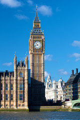 Fototapeta na wymiar Big Ben Tower w Londynie, w pogodny dzień