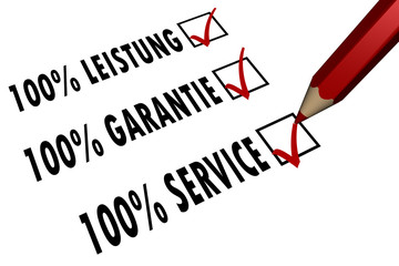 100% Leistung - Garantie - Service