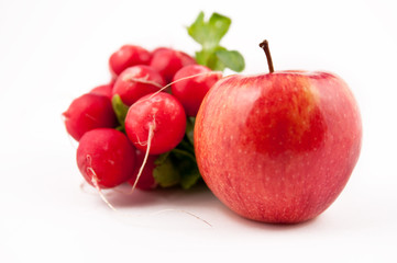 Apple fruit and Radish