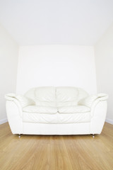 white sofa or settee in living room