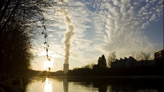 TIMELAPSE - Sunset @ AKW, NPP, Swiss