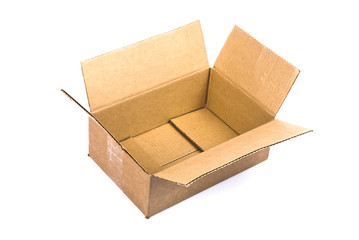 Empty open cardboard box