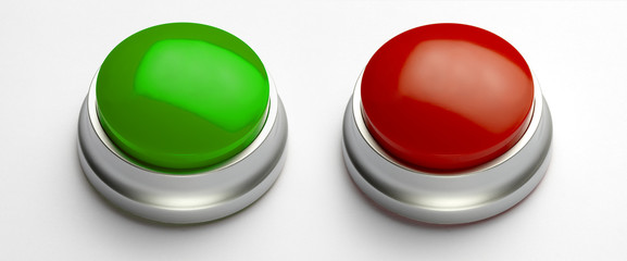 Blank green and red buttons