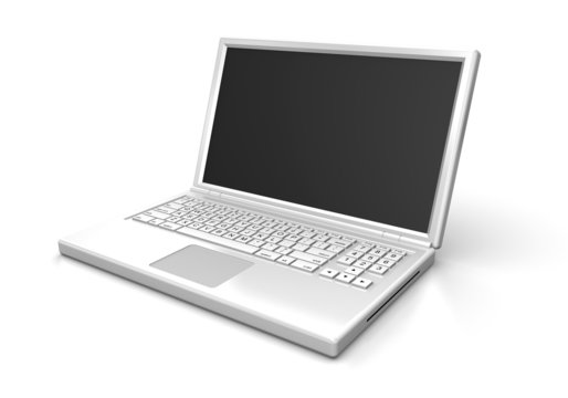 White laptop computer