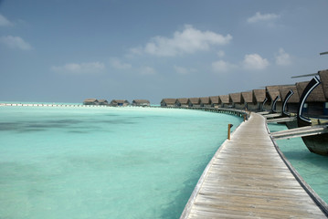 Overwater bungalows, Maldives