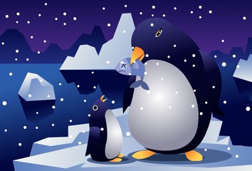Fototapeta premium Maternal Instincts The Penguin Way