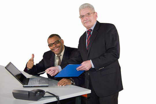 interracial successful business team