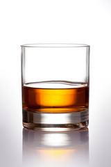 Glass of scotch whiskey with clipping path