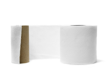 toilet paper on a white background