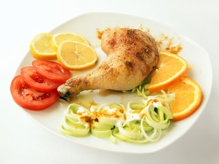 roasted chicken leg for lunch
