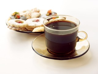 drinking coffee