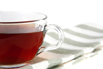 tea inside transparent cup