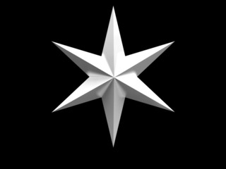 Silver Christmas star isolated over a black background