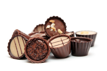 Mixed Chocolates heap on white