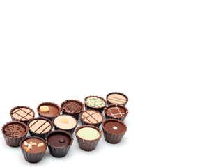 Mixed Chocolates with copy space
