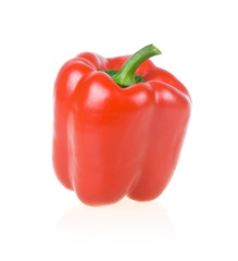 Ripe Red Paprika Isolated on White