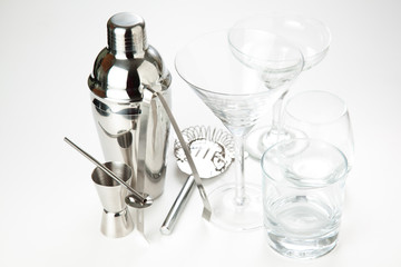 set of shiny aluminum shaker