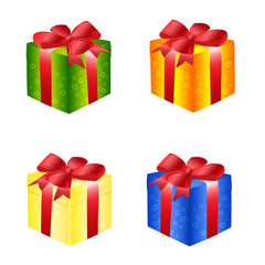 Gift boxes with bows
