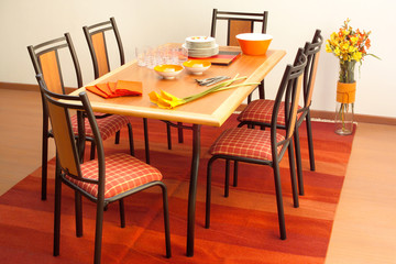 Table set up at dinning room