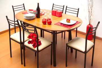 Table set up at dinning room