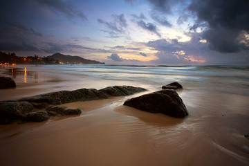 Tropical sunset on the beach. Thailand