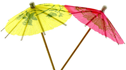 deux ombrelles décoratives japonaises fond blanc