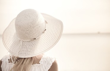 Girl in a white hat