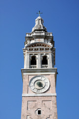 Italy. Venetian  architecture  - tower  clock