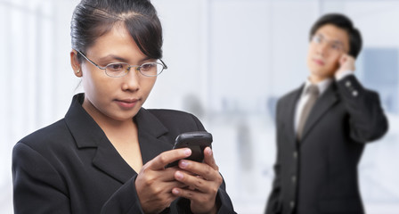 Asian people and telecommunication