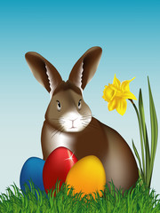 Osterhase mit Ostereiern