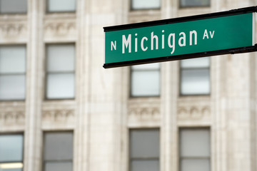 Fototapeta na wymiar Michigan Avenue, ulica, znak, Chicago