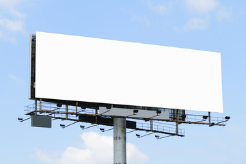 A blank billboard with a blue sky