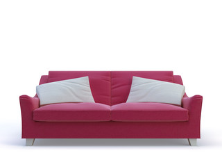 stylish red sofa