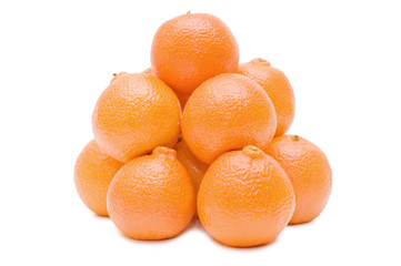 Fresh tangerines isolated on white background