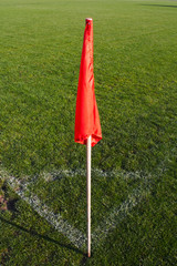 Corner flag on an soccer field