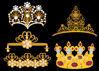 gold crown and diadem collection