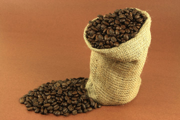 Roasted coffee beans.