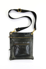 black leather male bag