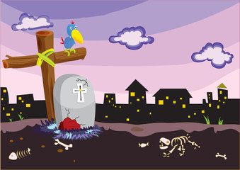 Obraz premium deathstone and cross