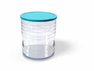 Jar with plastic cap isolated 3d model
