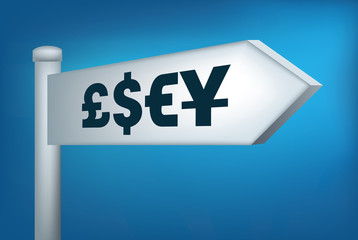 money direction sign