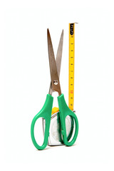 Tape-measure and scissors