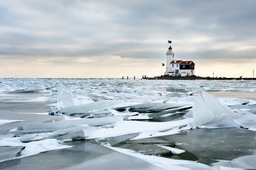 shelf ice and lighthouse
