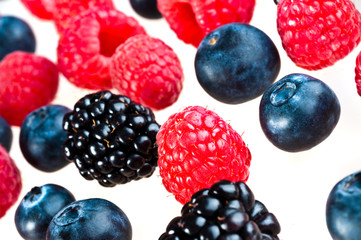 blueberry, blackberry, raspberry.