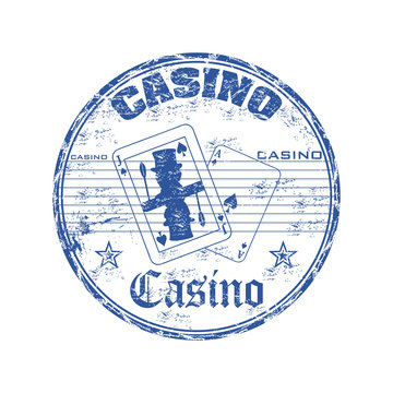 Casino grunge rubber stamp