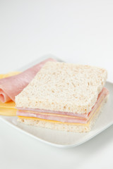 delicious ham and cheese sandwich
