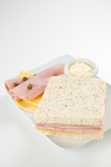 delicious ham and cheese sandwich