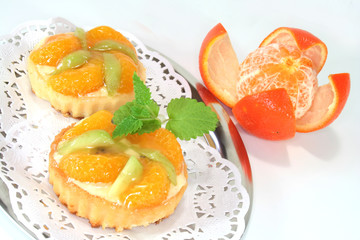 Mandarinentörtchen mit Zitronenmelisse