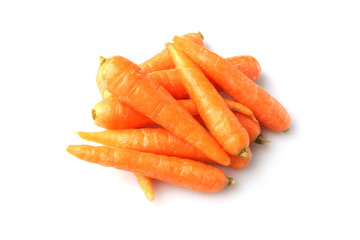 fresh carrots on white background