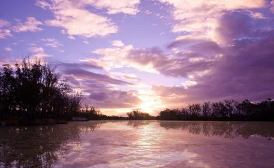 Tableaux ronds sur aluminium Rivière rivière Murray coucher de soleil